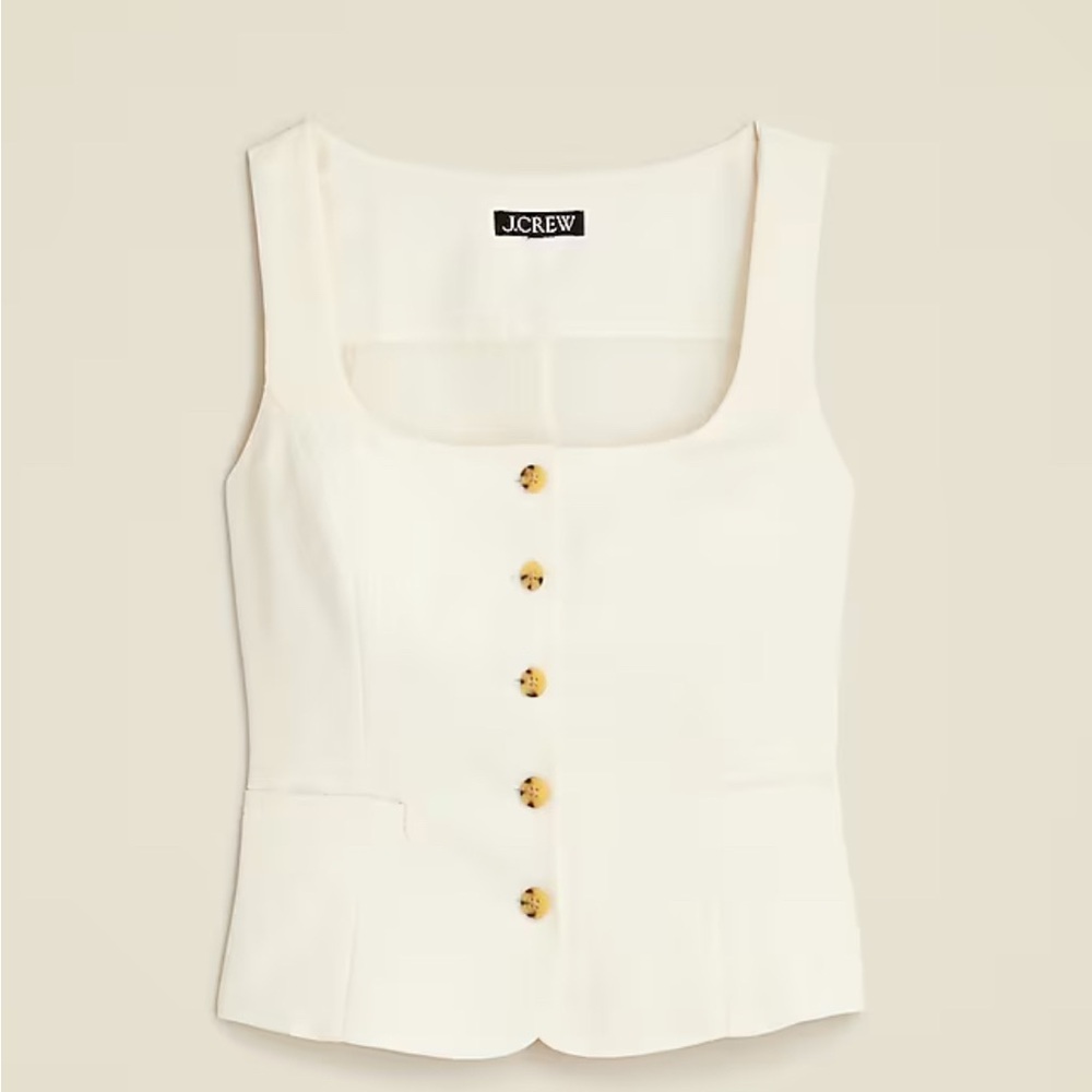 NWT Jcrew Scoopneck vest in drapey crepe size 0 ivory